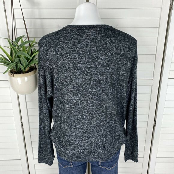 Athleta XS Mindful Pullover Charcoal‎ Grey Heather Long Sleeve Sweatshirt Top - Picture 3 of 8